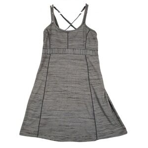 Marmot Dress Large‎ Gray Striped Athletic Workout Casual Crisscross Back